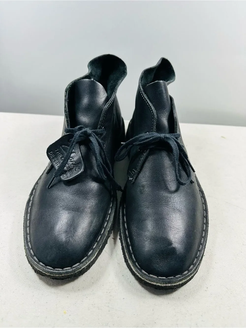 Clarks black suede